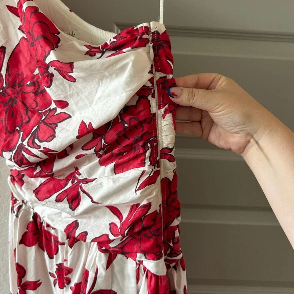 New Abercrombie & Fitch One Shoulder Cutout Floral Printed Maxi Dress